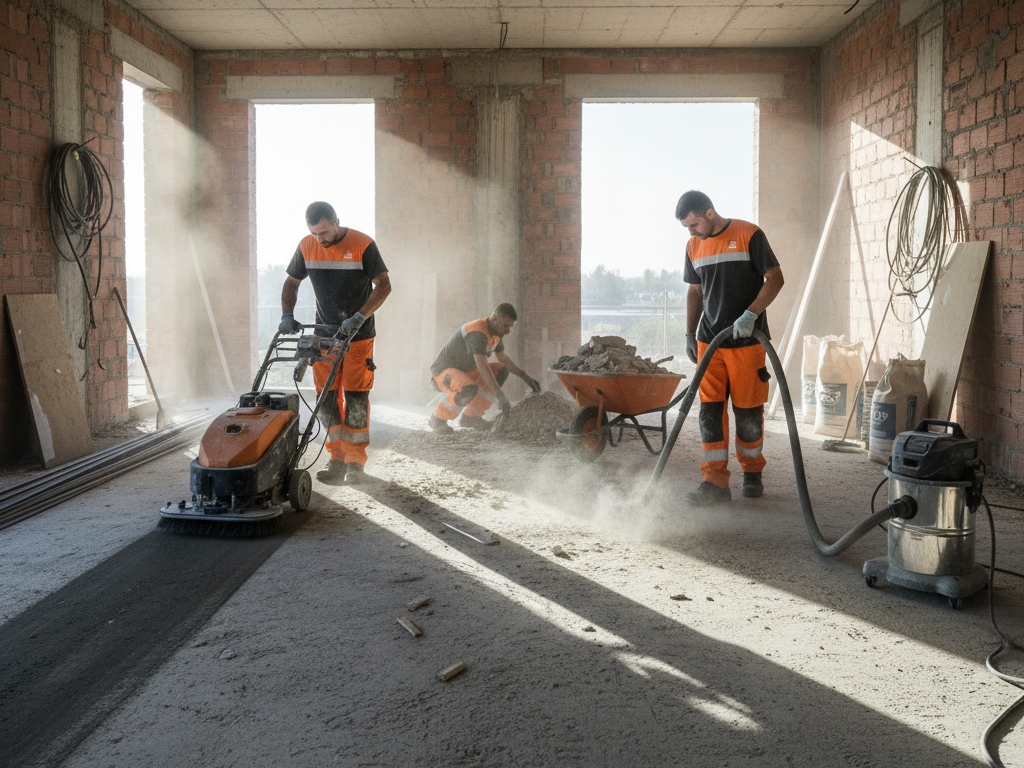 schoonmaak van de bouw